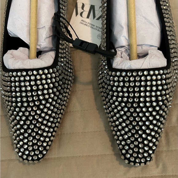 Zara Black Shoes with Crystal Accents - Picture 2 of 8